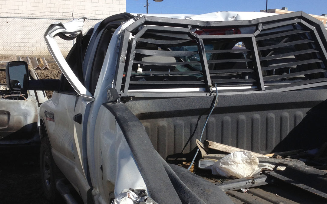 Spyder Industries headache rack after wreck