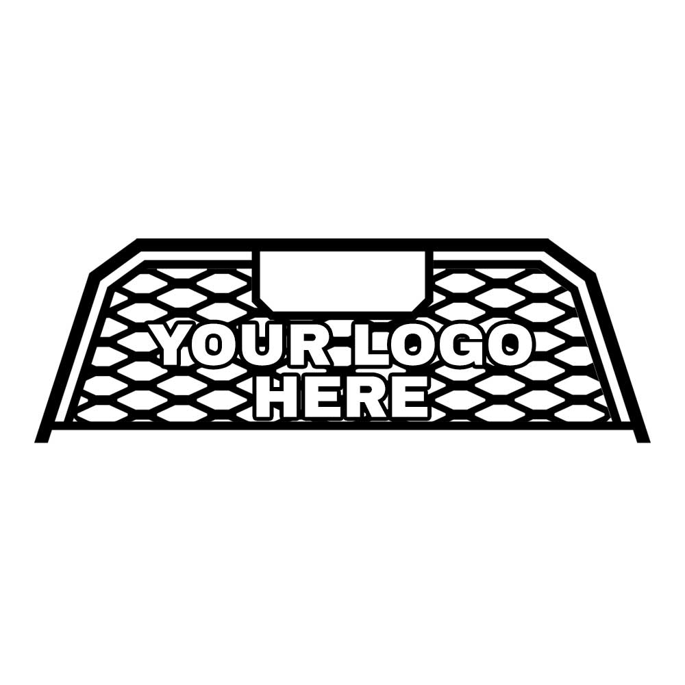 Custom logo headache rack with grate pattern insert and cargo camera mod