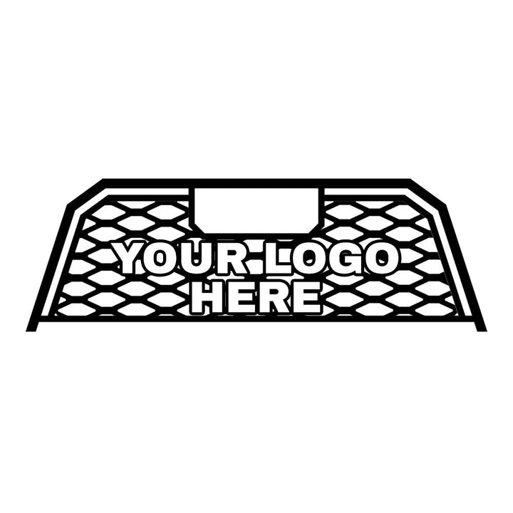 Custom logo headache rack with grate pattern insert and cargo camera mod