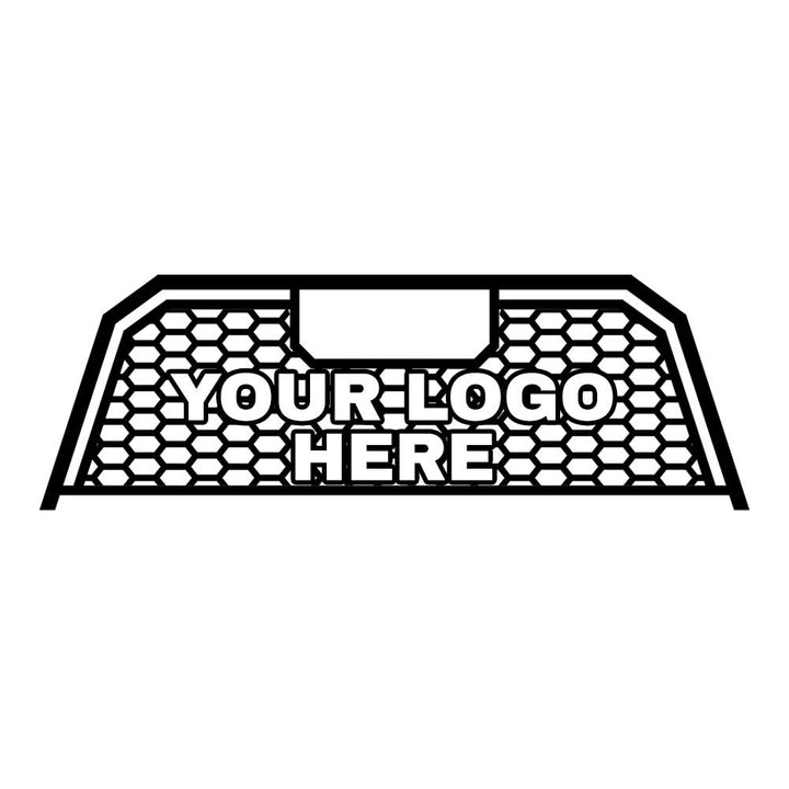 Custom logo headache rack with honeycomb pattern insert and cargo camera mod