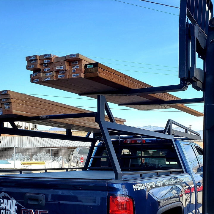 Lumber being loaded on Pro-Elite Contractor Rack