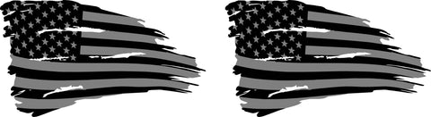 Custom CNC - Tattered Flag (Blk,Gray - Approx "10x17" - Pair)